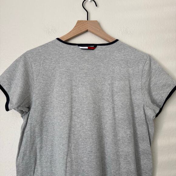 Vintage 90s Tommy Hilfiger Womens Gray Tommy Girl T-Shirt Dress Ringer Size S/M - Picture 4 of 9